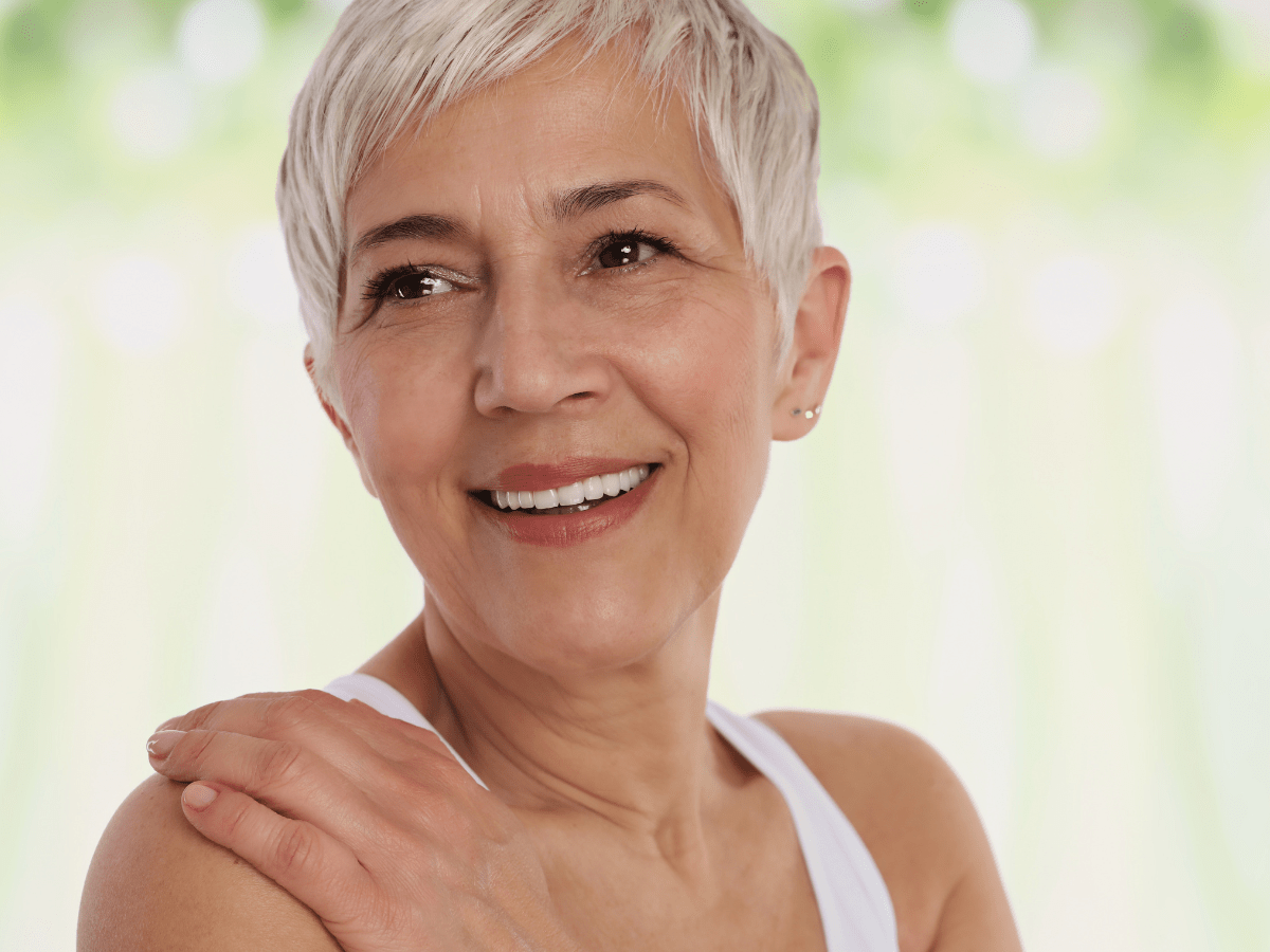 older woman smiling